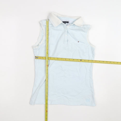 Tommy Hilfiger Women Blue Sleeveless Polo Shirt Size 12