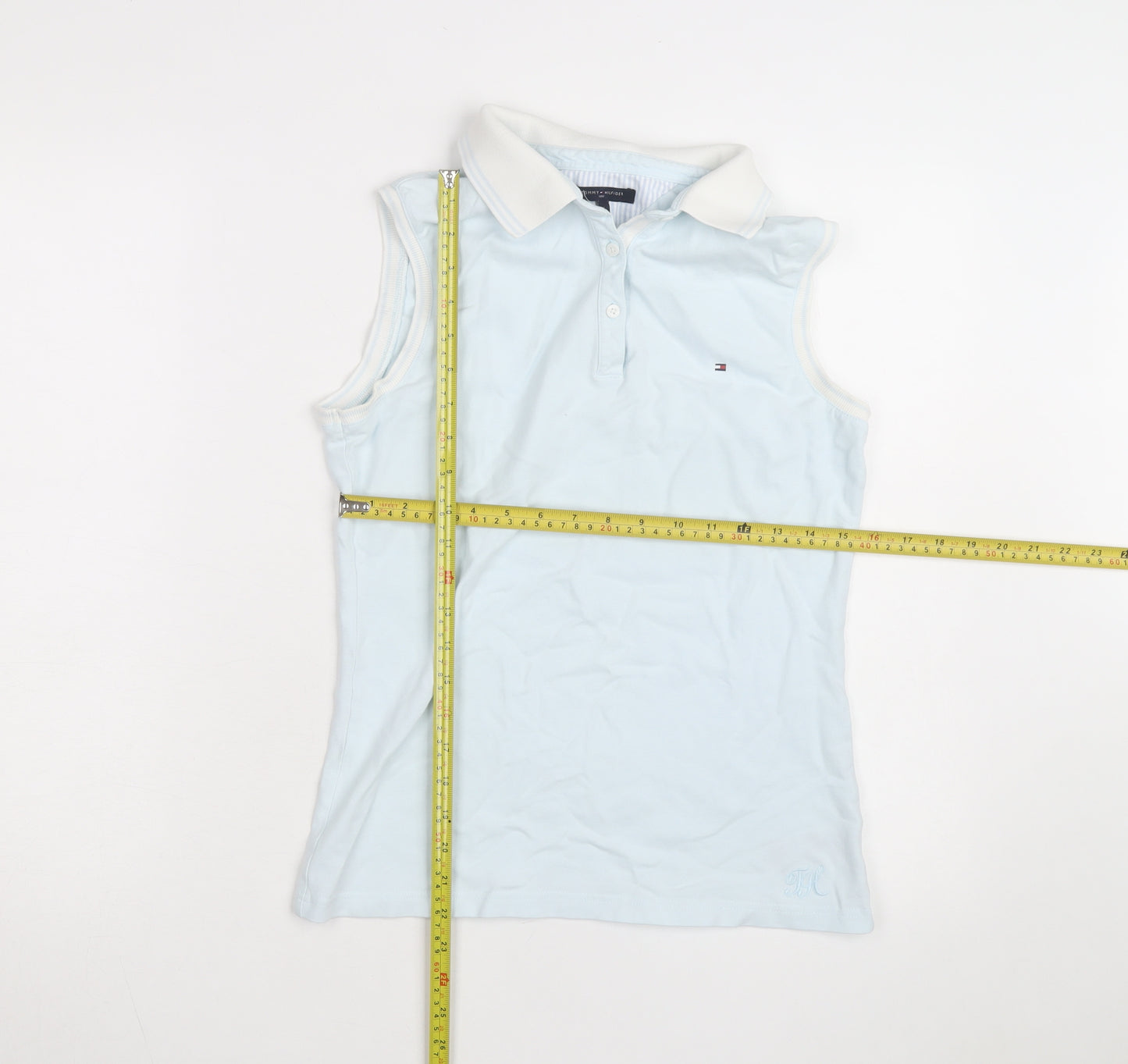 Tommy Hilfiger Women Blue Sleeveless Polo Shirt Size 12