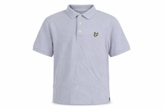 Front view of Lyle & Scott men’s grey 2xl cotton polo shirt classic logo