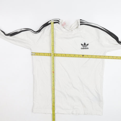 Adidas Boys White Long Sleeve T-Shirt 10-11 Years Sports Regular Fit