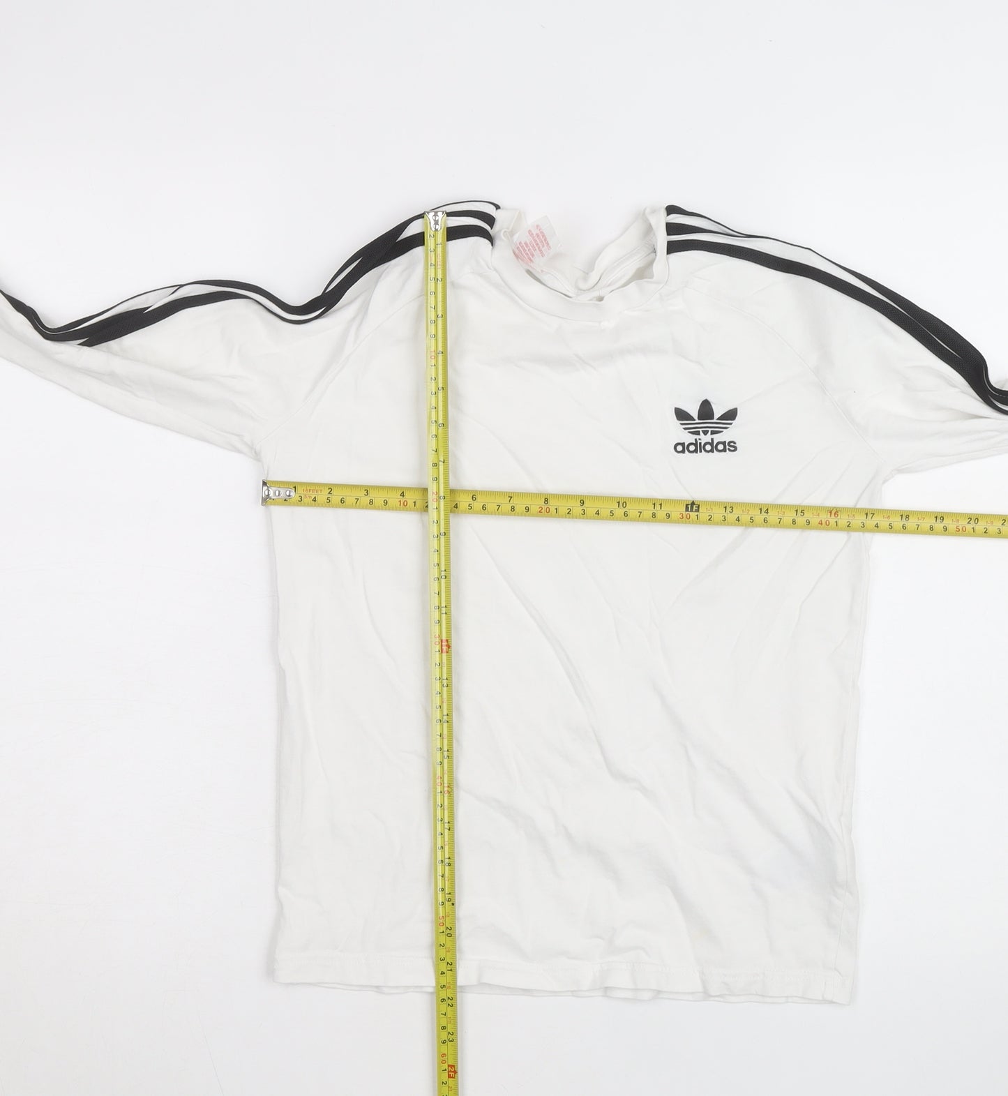 Adidas Boys White Long Sleeve T-Shirt 10-11 Years Sports Regular Fit