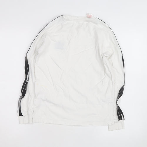 Adidas Boys White Long Sleeve T-Shirt 10-11 Years Sports Regular Fit