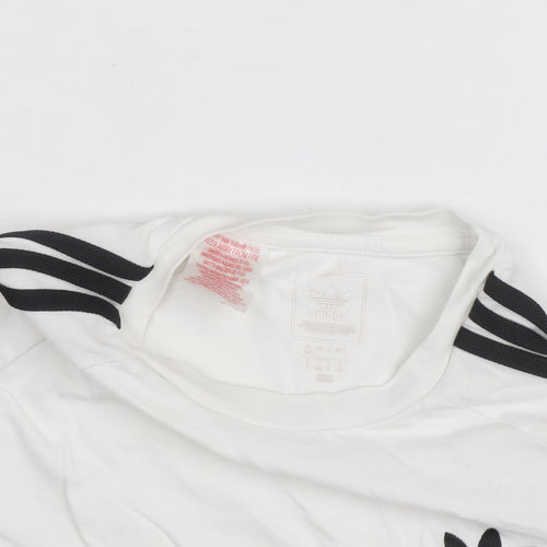 Adidas Boys White Long Sleeve T-Shirt 10-11 Years Sports Regular Fit
