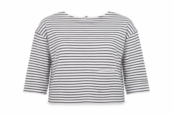 People Tree Women’s White Striped Organic Cotton Long Sleeve Top Size 16