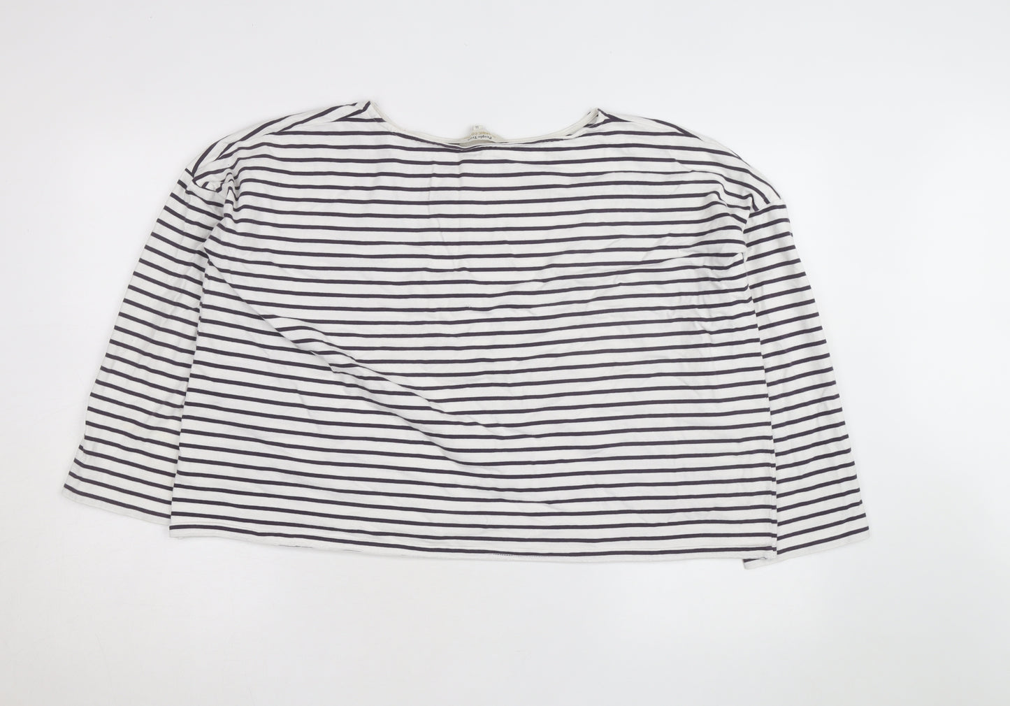 People Tree Women’s White Striped Organic Cotton Long Sleeve Top Size 16
