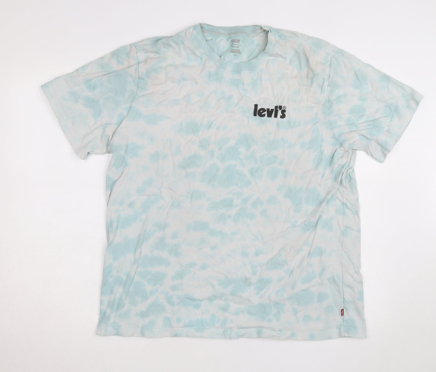 Levi's Men Blue Tie-Dye Relaxed Fit Cotton T-Shirt Size L