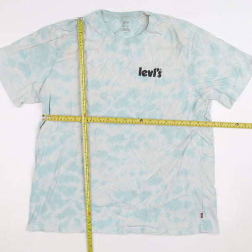 Levi's Men Blue Tie-Dye Relaxed Fit Cotton T-Shirt Size L