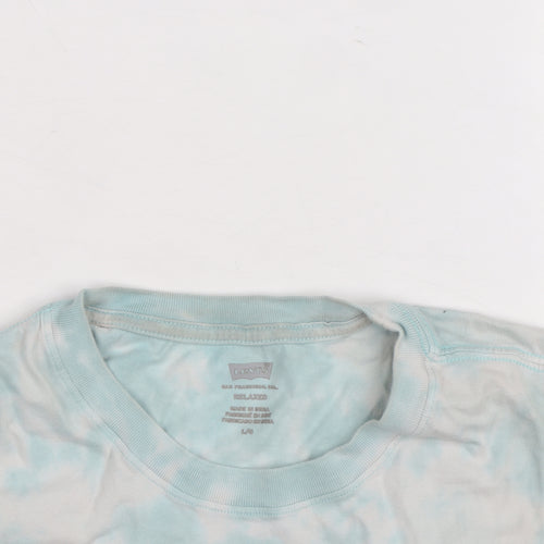 Levi's Men Blue Tie-Dye Relaxed Fit Cotton T-Shirt Size L