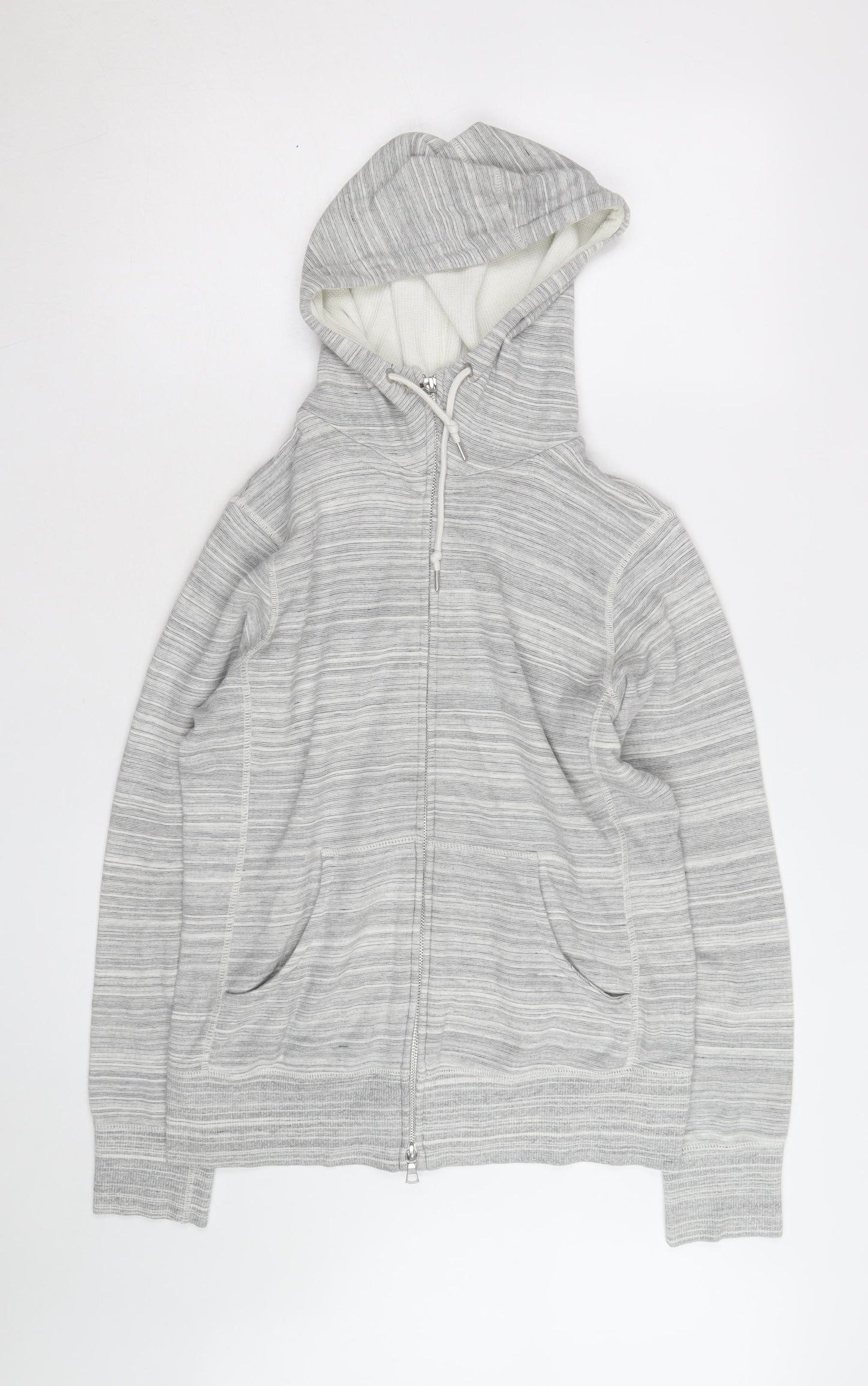 UNIQLO Men's Grey Full Zip Hoodie Size M Lightweight Cotton Blend