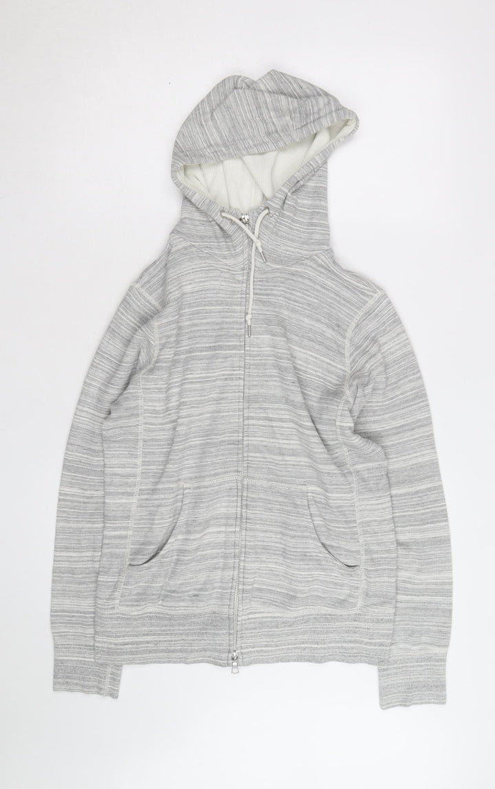 UNIQLO Men's Grey Full Zip Hoodie Size M Lightweight Cotton Blend
