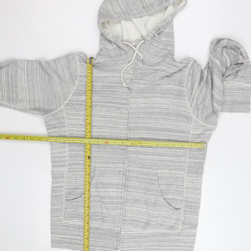 UNIQLO Men's Grey Full Zip Hoodie Size M Lightweight Cotton Blend