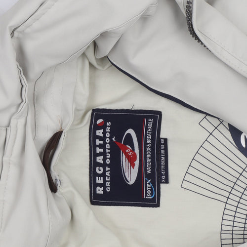 Regatta Men’s Beige Waterproof Hooded Rain Jacket 2XL