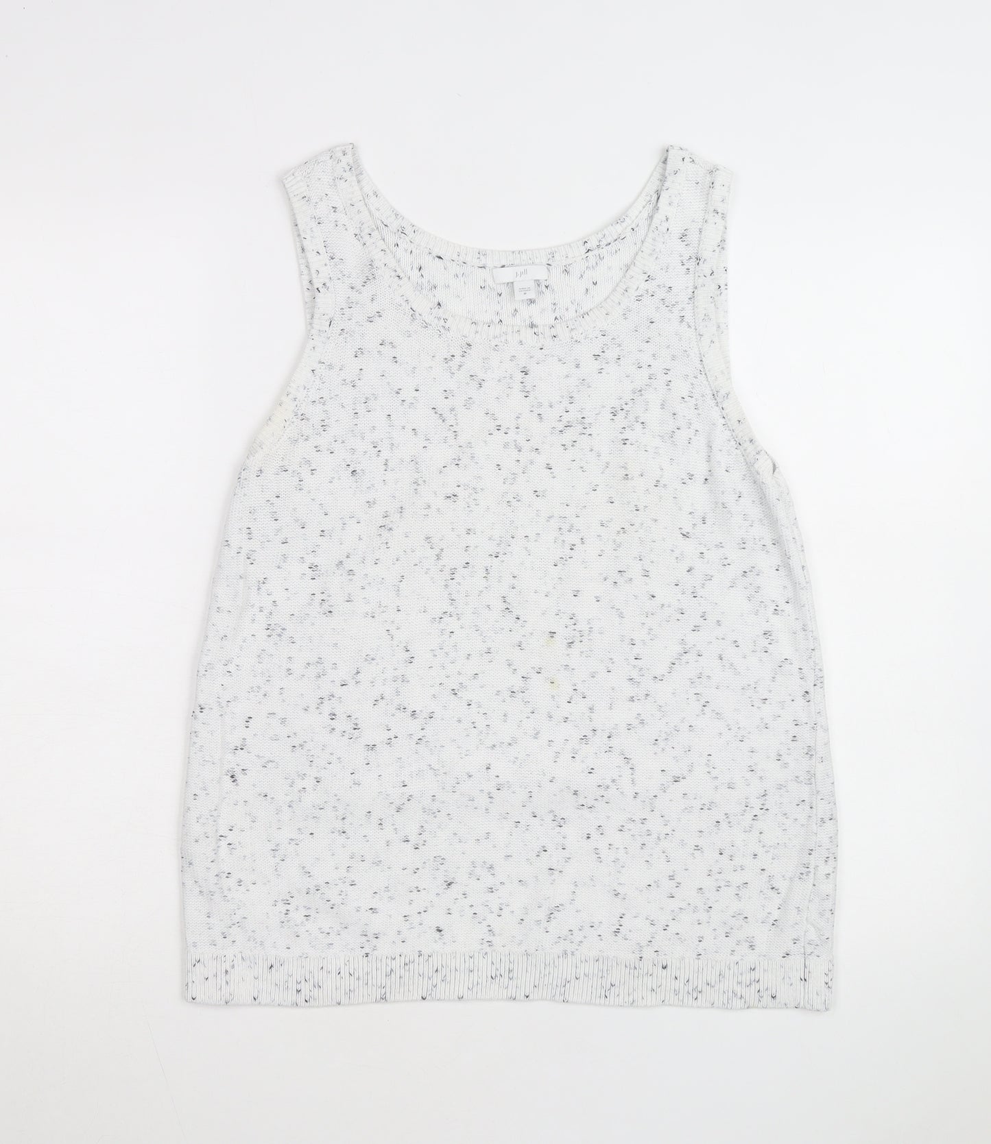 J. Jill Unisex White Sleeveless Knit Cotton Vest M