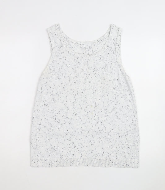 J. Jill Unisex White Sleeveless Knit Cotton Vest M