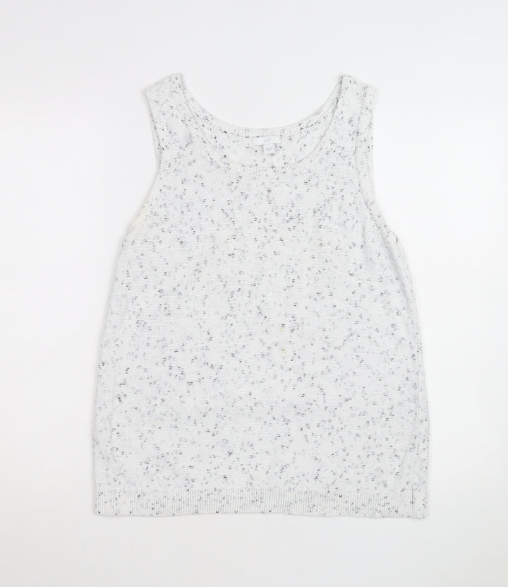 J. Jill Unisex White Sleeveless Knit Cotton Vest M