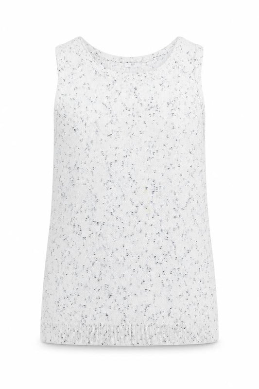 Front view of J. Jill unisex white sleeveless knit cotton vest m