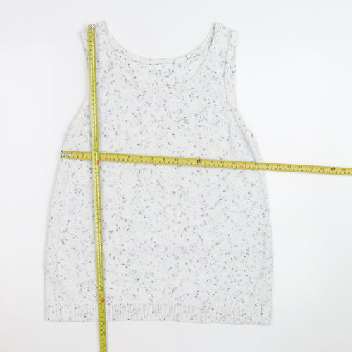 J. Jill Unisex White Sleeveless Knit Cotton Vest M