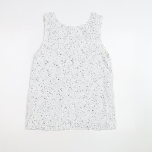 J. Jill Unisex White Sleeveless Knit Cotton Vest M