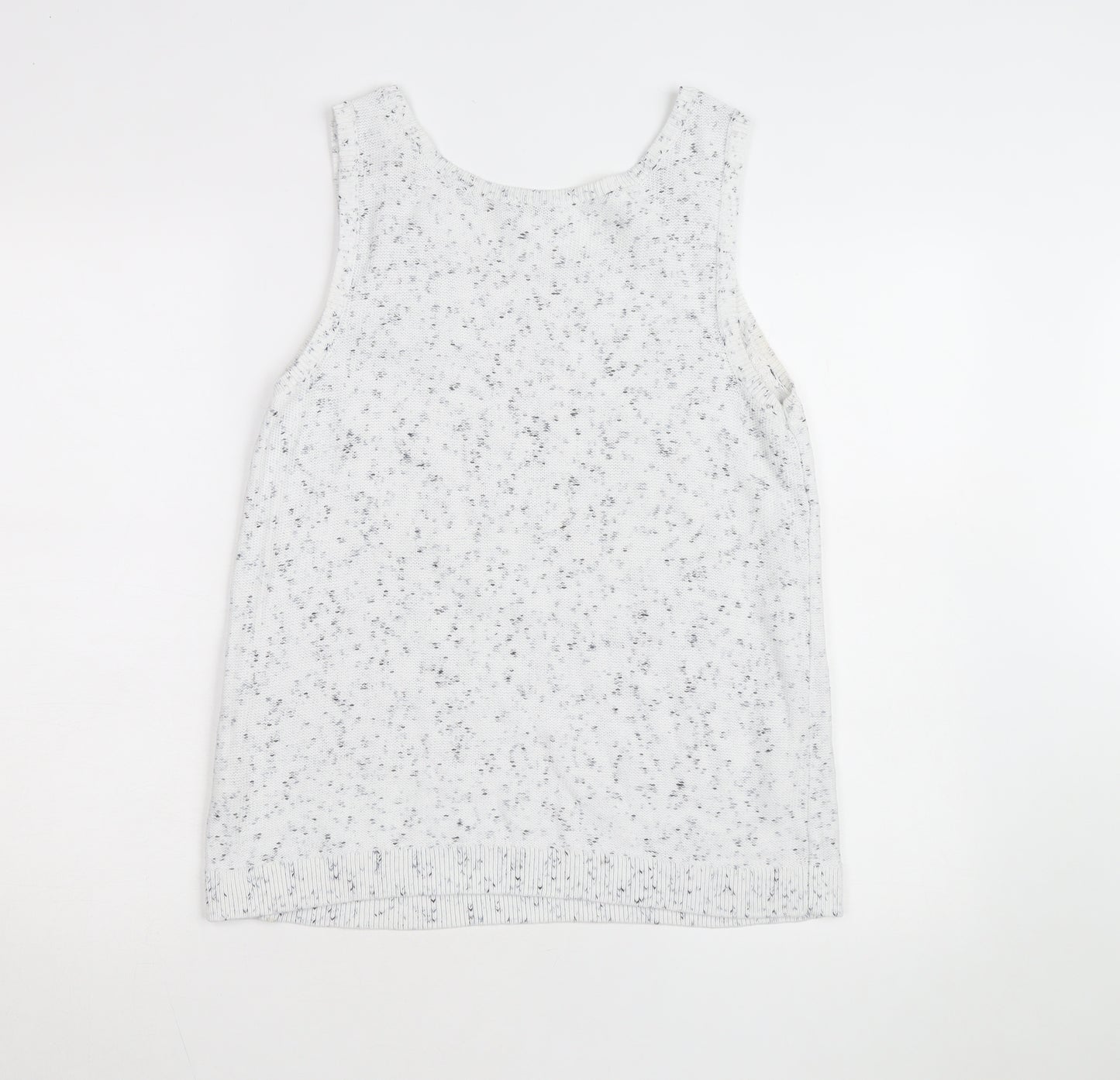 J. Jill Unisex White Sleeveless Knit Cotton Vest M