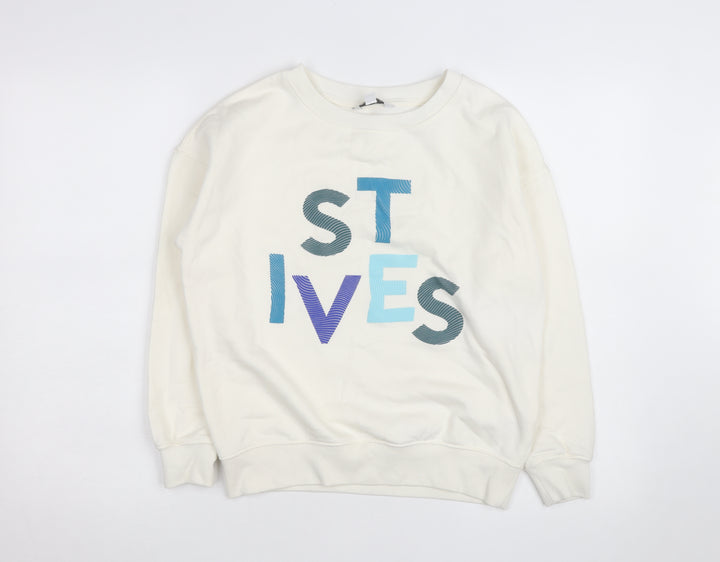 Next Men's Ivory St Ives Graphic Sweatshirt XS Regular Fit