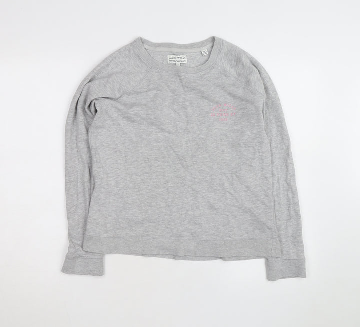Jack Wills Women's Grey Crew Neck Sweatshirt Size 14
