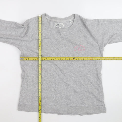 Jack Wills Women's Grey Crew Neck Sweatshirt Size 14