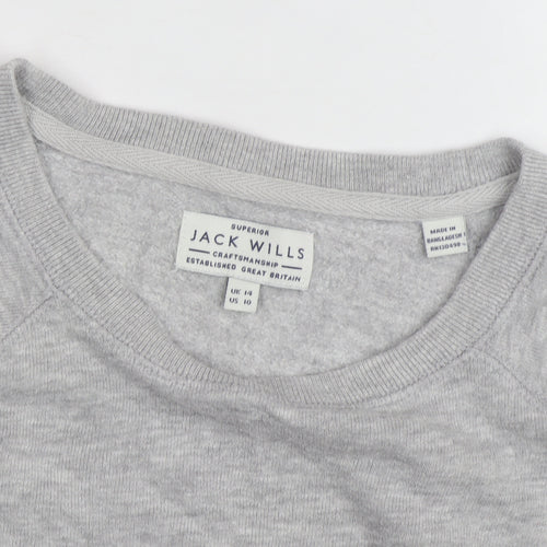 Jack Wills Women's Grey Crew Neck Sweatshirt Size 14