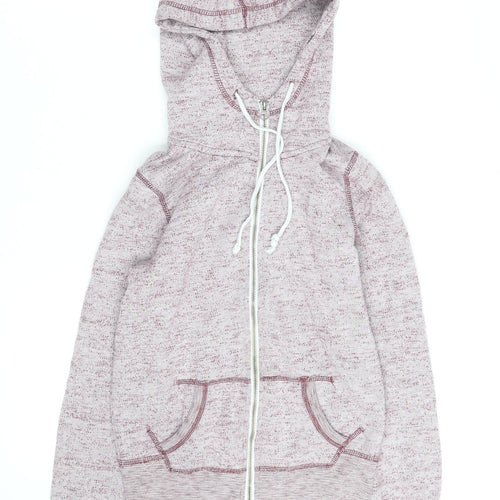 Brave Soul Men’s Pink Full Zip Hoodie XS Regular Fit