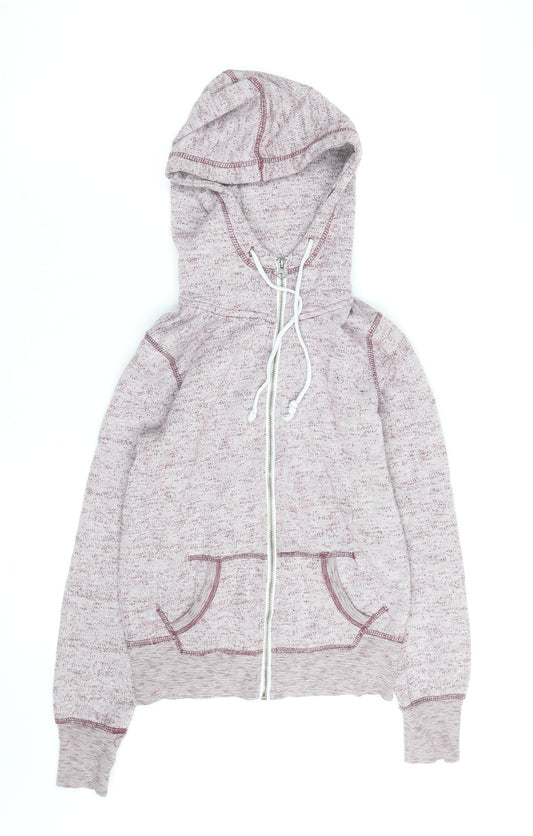 Brave Soul Men’s Pink Full Zip Hoodie XS Regular Fit