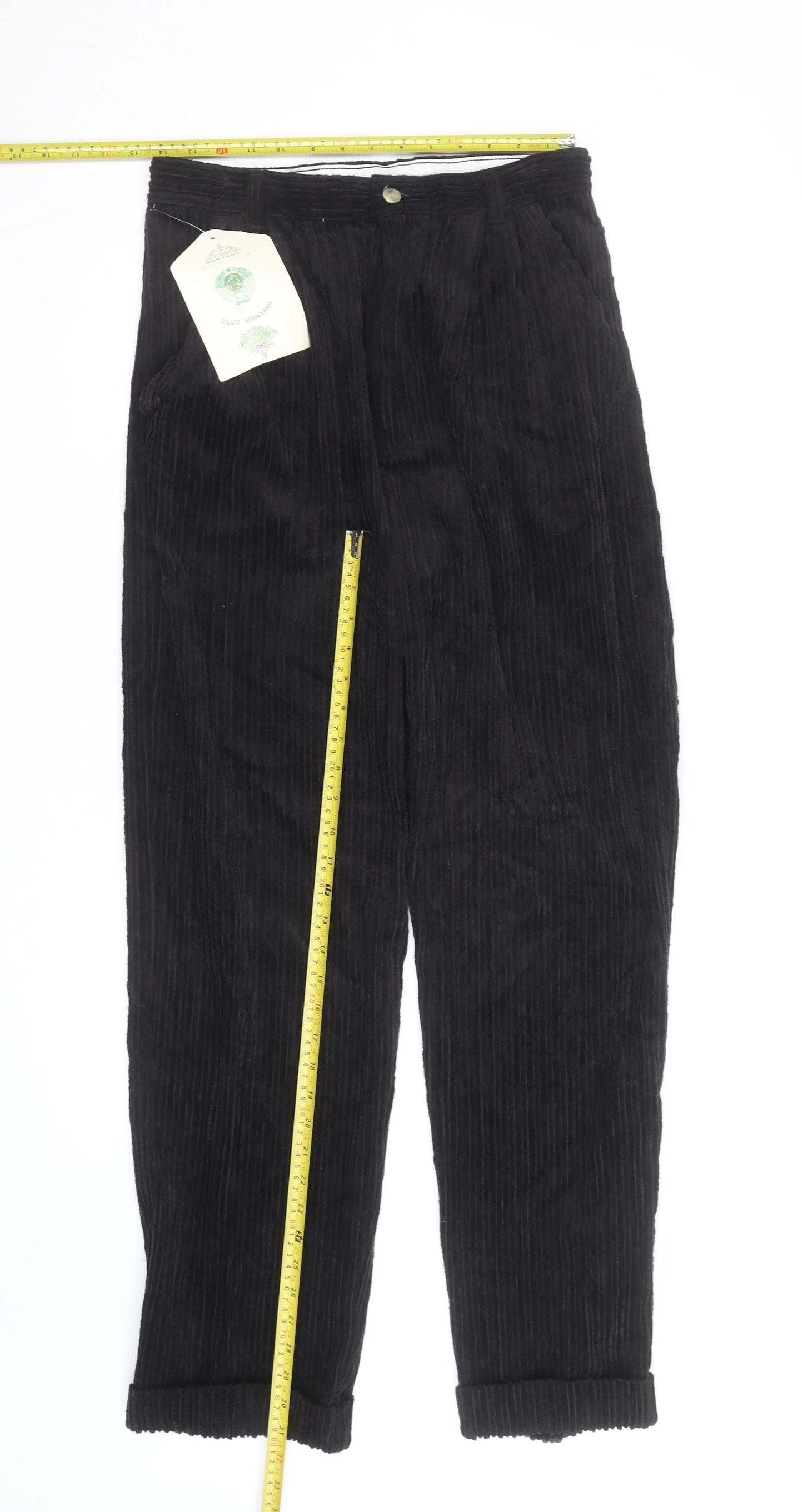 Club Montana Mens Black Corduroy Straight Jeans Size Regular