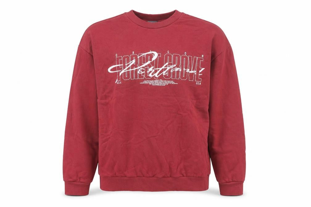ASOS DESIGN Men's Red Graphic Pullover Sweatshirt XS Crew Neck