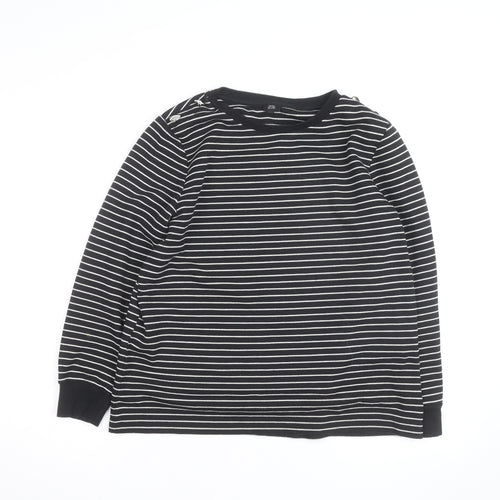 River Island Women's Black Striped Crew Neck Jumper Size M