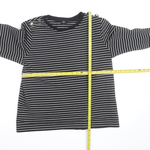 River Island Women's Black Striped Crew Neck Jumper Size M