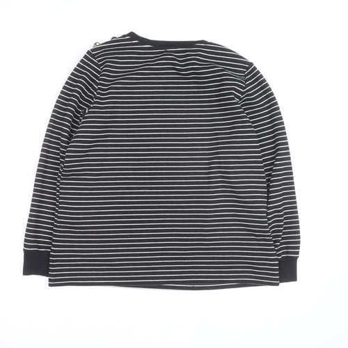 River Island Women's Black Striped Crew Neck Jumper Size M