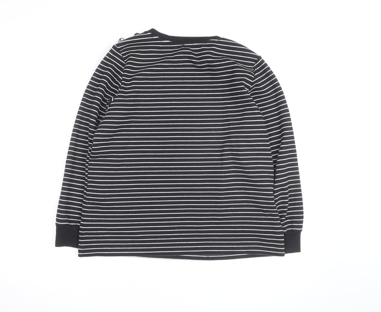 River Island Women's Black Striped Crew Neck Jumper Size M