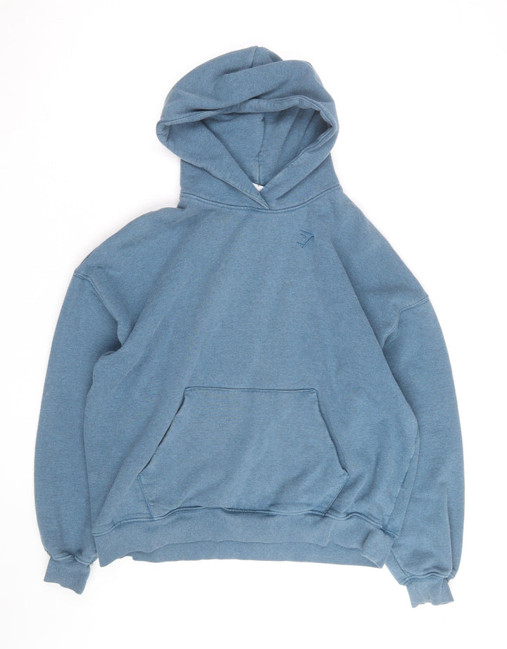 Gymshark Men's Blue Pullover Hoodie Size S Relaxed Fit Fleece