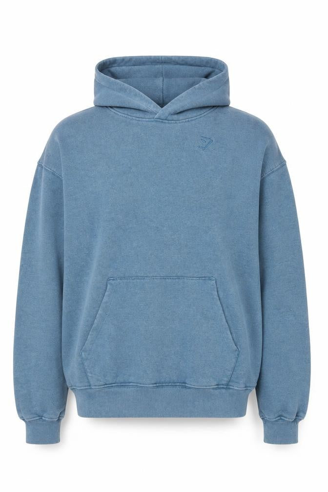 Gymshark Men's Blue Pullover Hoodie Size S Relaxed Fit Fleece