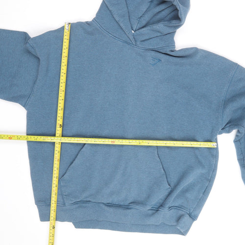 Gymshark Men's Blue Pullover Hoodie Size S Relaxed Fit Fleece