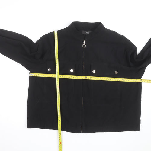 Next Women's Black Bomber Jacket Size 14 Lightweight Casual