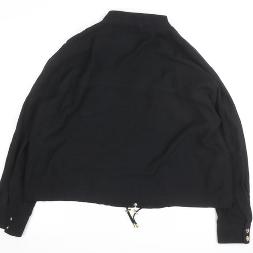 Next Women's Black Bomber Jacket Size 14 Lightweight Casual