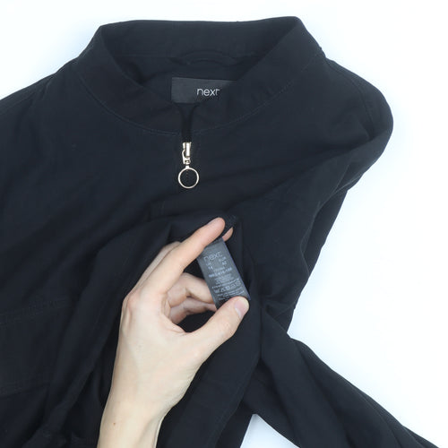 Next Women's Black Bomber Jacket Size 14 Lightweight Casual