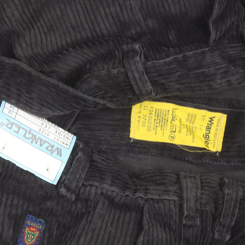 Wrangler Men's Black Corduroy Straight Leg Jeans 30x34 Regular Fit