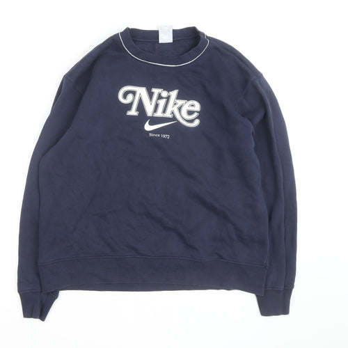 Nike Men's Blue L Pullover Sweatshirt Crew Neck Sports Fleece