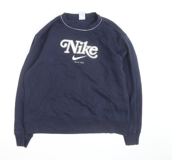 Nike Men's Blue L Pullover Sweatshirt Crew Neck Sports Fleece