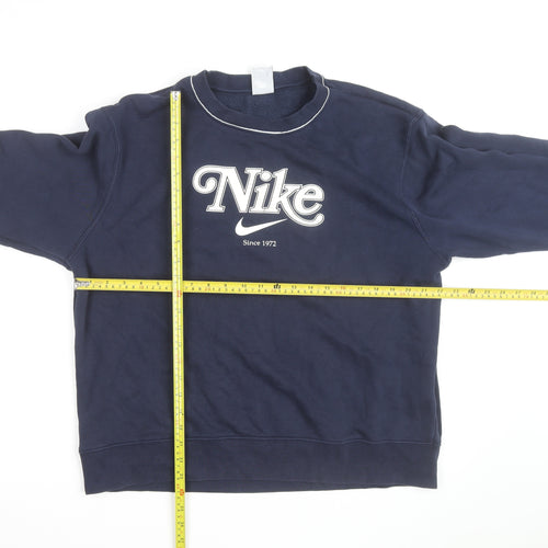 Nike Men's Blue L Pullover Sweatshirt Crew Neck Sports Fleece