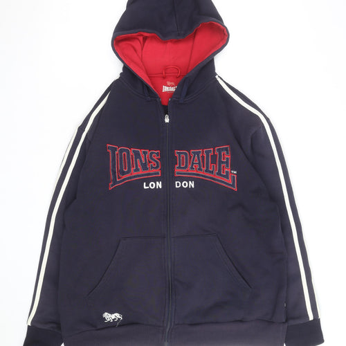 Lonsdale Men’s Blue Full Zip Hoodie Large Sports Fleece