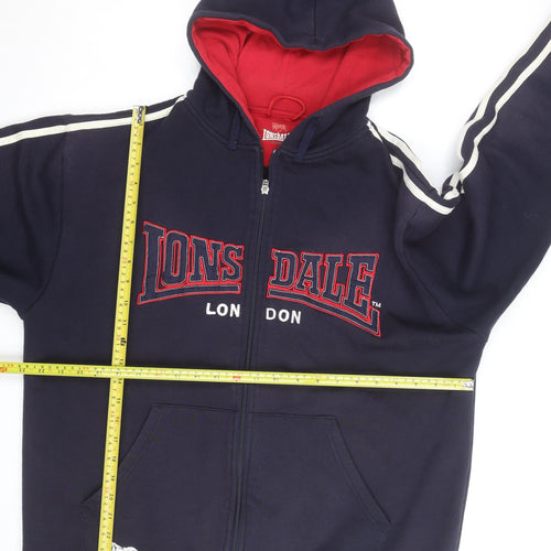 Lonsdale Men’s Blue Full Zip Hoodie Large Sports Fleece