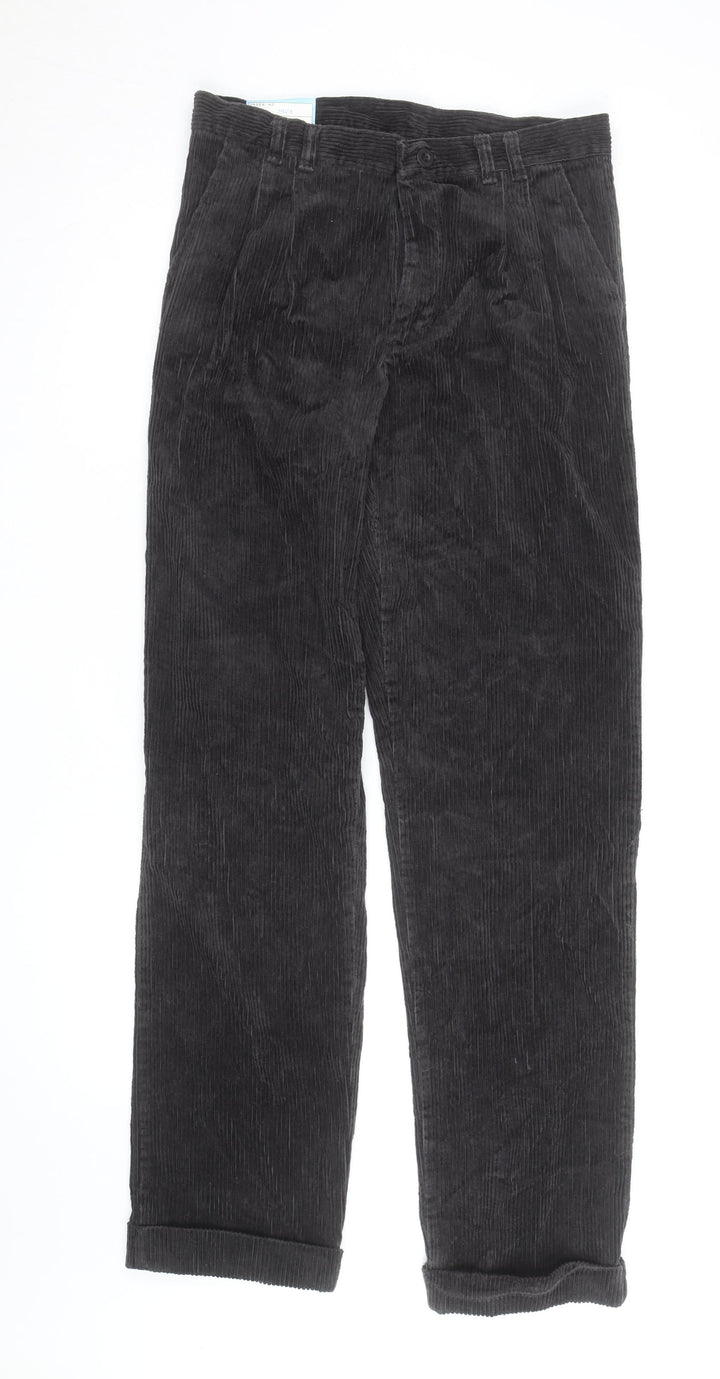 Wrangler Men's Black Corduroy Straight Leg Jeans 32W 34L Regular Fit