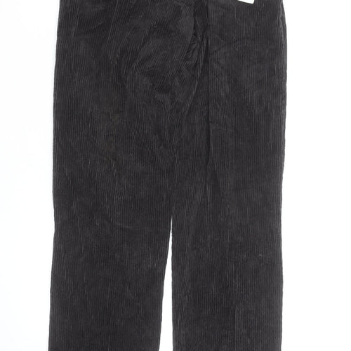 Wrangler Men's Black Corduroy Straight Leg Jeans 32W 34L Regular Fit