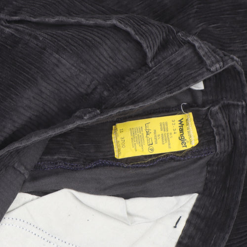 Wrangler Men's Black Corduroy Straight Leg Jeans 32W 34L Regular Fit